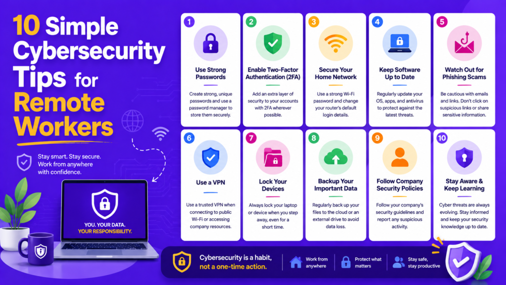10 Simple Cybersecurity Tips for Remote Workers
